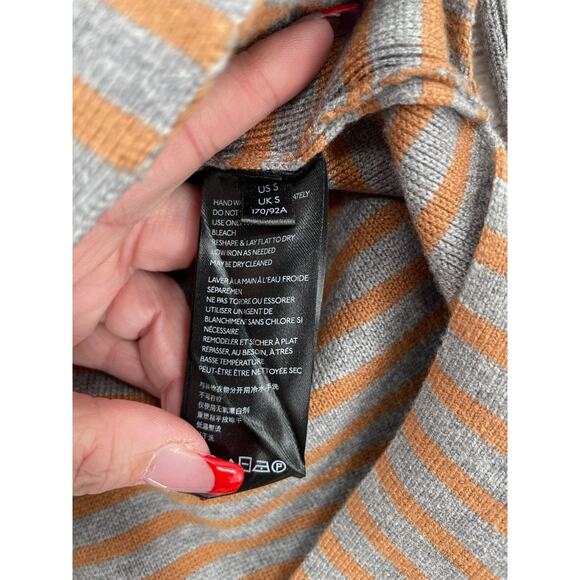 Anthropologie Striped‎ Elise Ribbed Off Shoulder Sweater Tunic Women's S Gray - Picture 6 of 9